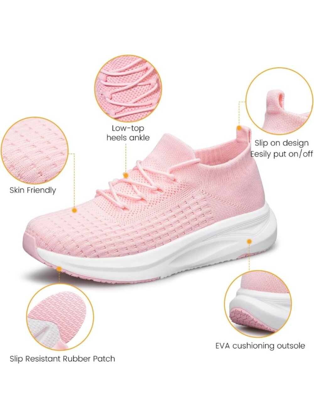 Comfortable Slip-On Walking Shoes | Non-Slip Mesh Casual Sneakers for Women - Picture 2 of 5